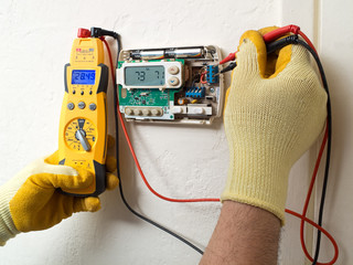 Hispanic air conditioning technician
