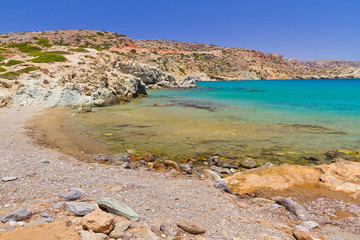 Fototapeta na wymiar Blue lagoon z Vai plaży na Krecie, Grecja