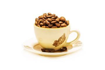Coffe cup with coffe beans