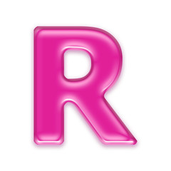 transparent pink letter R - Uppercase 3d font