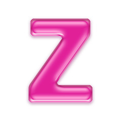 transparent pink letter Z - Upper-case 3d font