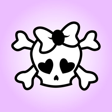 Girly Skull Illustration