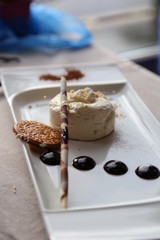Dessert glace et chocolat