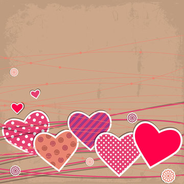 Paper hearts background
