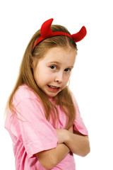 Young girl with horns imp