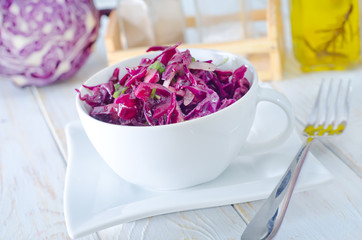 salad with blue cabbage