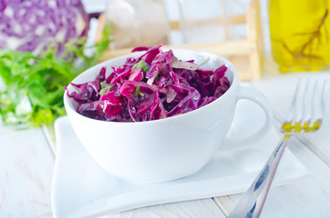 salad with blue cabbage