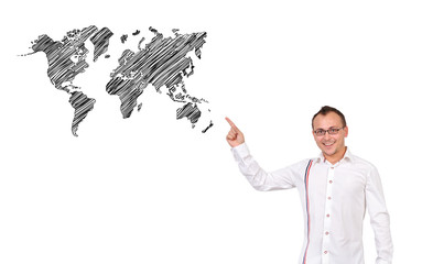 pointing at map