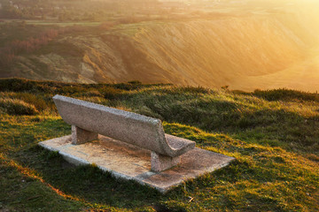 Seat with sunset light