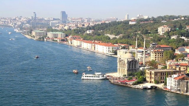 Istanbul aerial view from Bosphorus Bridge