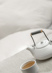 Tea set at comfortable lounge