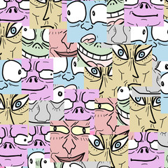 Creative art mosaic faces