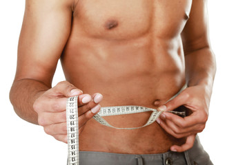Man use measurement tape