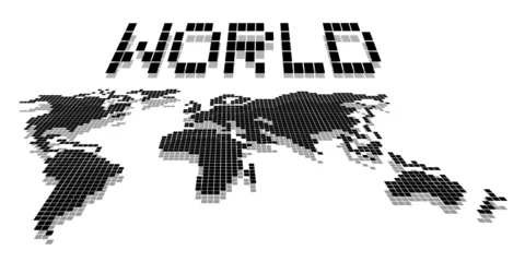 Cercles muraux Pixels Planète du monde élégant
