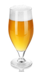 Glass of beer isolated on white