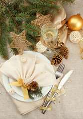 beautiful christmas setting, close up