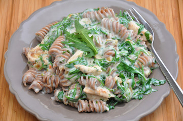 Pasta mit Putenbrust und Ruccola