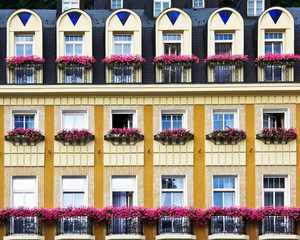 Facade of a building in Karlovy Vary