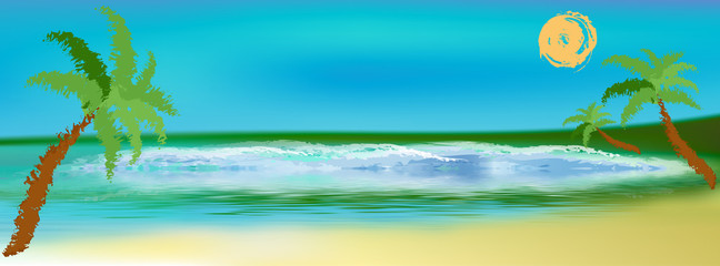 Obraz na płótnie Canvas Romantic summer travel.Sea lagoon landscape