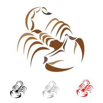 Tattoo in the form of the stylized scorpion