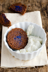 Cottage cheese and chocolate biscuits