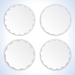 Set of four round paper labels. eps10