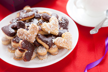 Heart shaped chokolate cookies  for valentines day