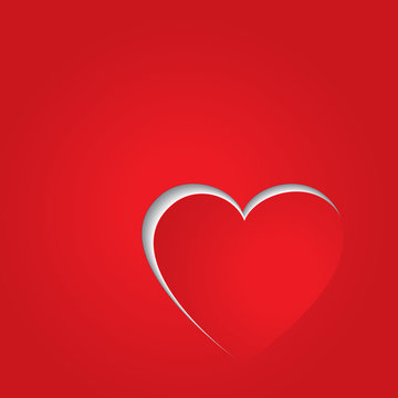Heart from paper Valentines day card vector background
