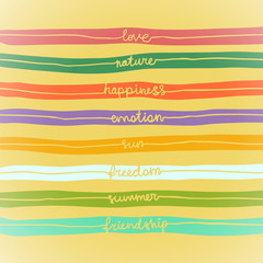 Illustration with words in stripes