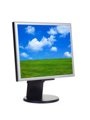 Landscape on computer screen