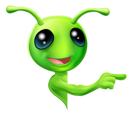 Pointage extraterrestre vert