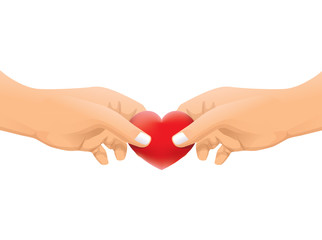 hands with love concept vector