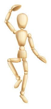 wooden mannequin figure dancing pose clip art preview