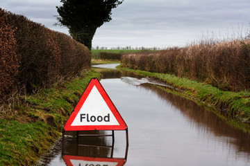 Flood warning sign