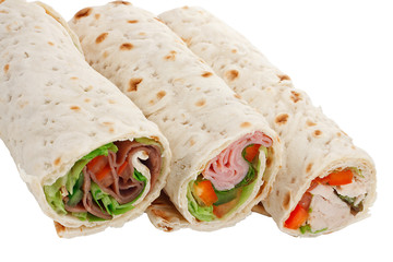 buffet of sandwich wrap