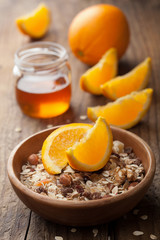 muesli with oranges and honey