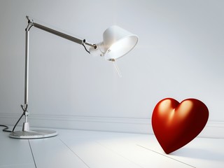 Lamp Looks On Heart (Abstract Valentines Day Design  )
