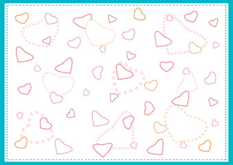 Nicely Hearts Pattern with A Blue Background