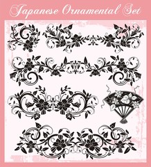 Japanese Traditional Ornaments Vector Set