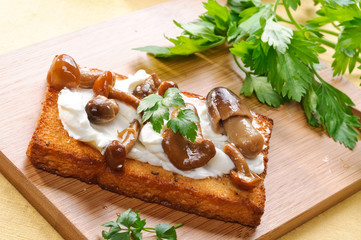 Bruschetta con funghi - italian bruschetta