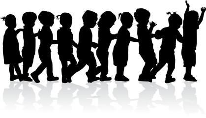 group of children's silhouettes