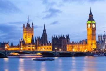 Foto op Canvas Big Ben and Westminster Bridge London © vichie81