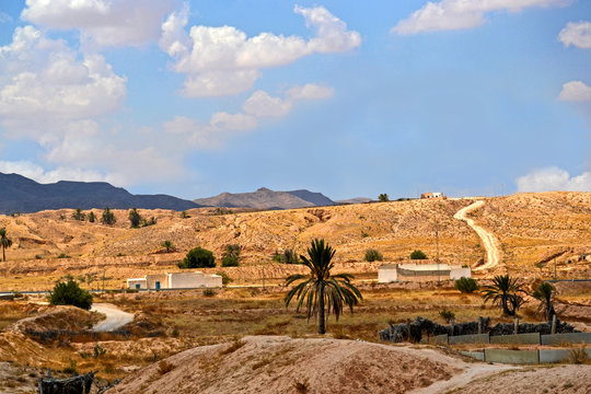 Panorama of the desert village of Matmata - Tunisia, Africa