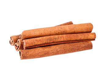 Cinnamon sticks isolated on white background