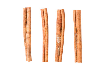 Cinnamon sticks isolated on white background
