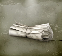 Rolled Newspaper, old-style
