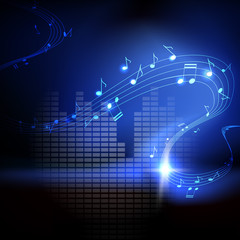 Vector background with musical notes