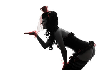 woman stripper showgirl  silhouette