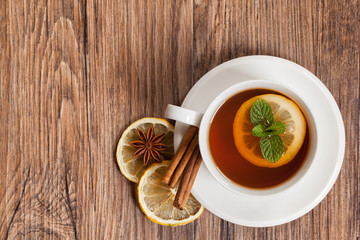 Black tea with mint