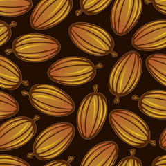 Fototapeta premium Cocoa Fruit Seamless Pattern